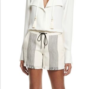 Derek Lam Striped Canvas Drawstring Shorts